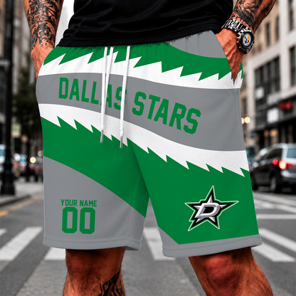 [SUPER SALE] NEW CUSTOMIZED NHL15 DLS DALLAS STARS SHORT PANTS