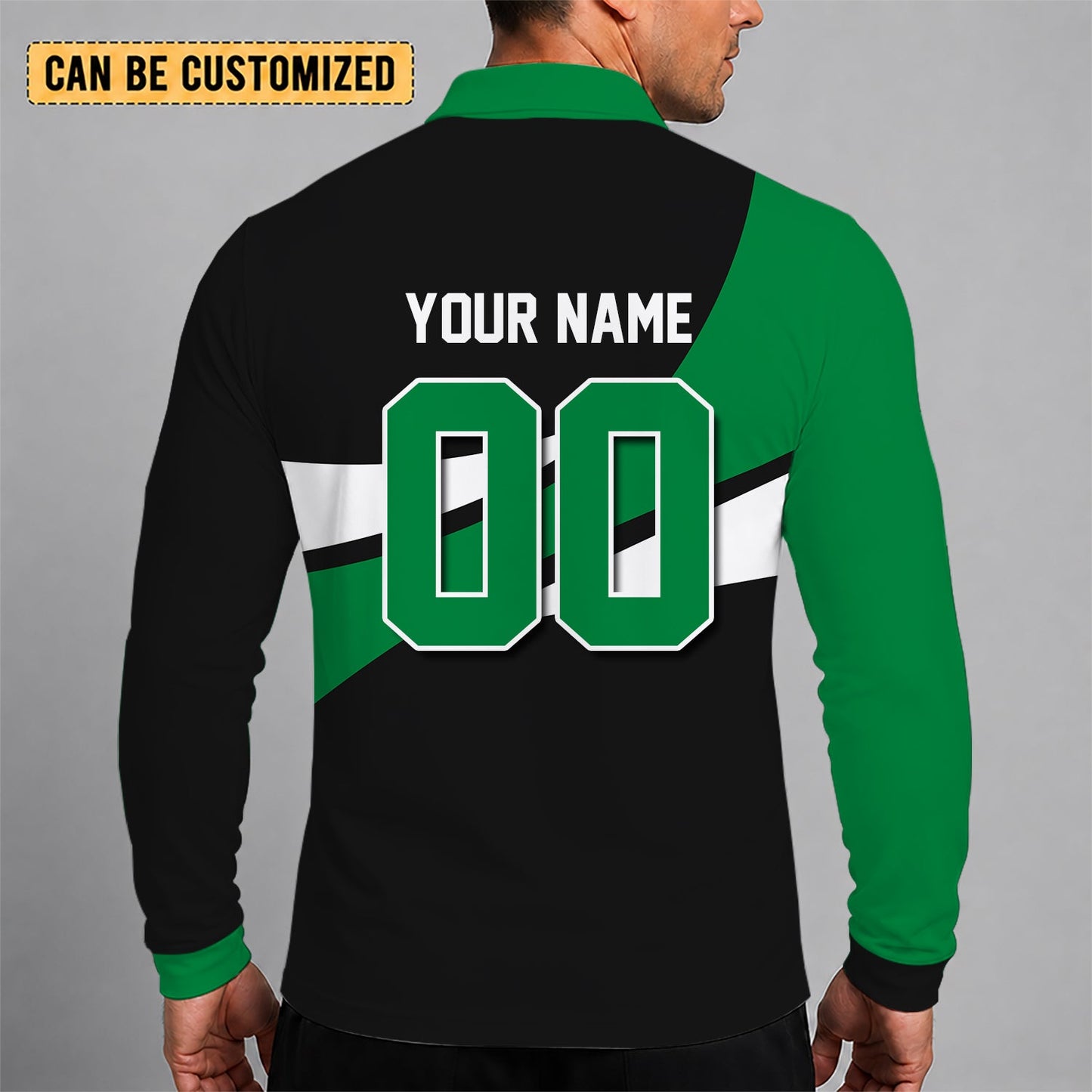 [SUPER SALE] NEW CUSTOMIZED NHL15 DLS DALLAS STARS MEN LONG SLEEVE POLO