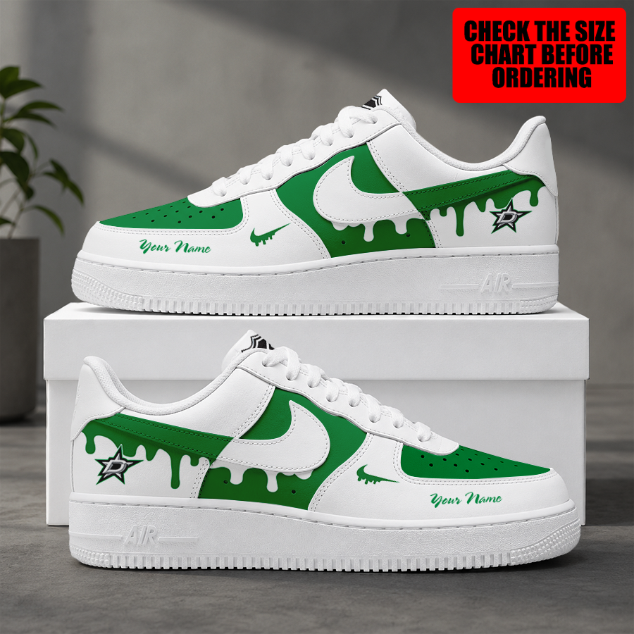 [SUPER SALE] NEW CUSTOMIZED NHL15 DLS DALLAS STARS AF1 SHOES