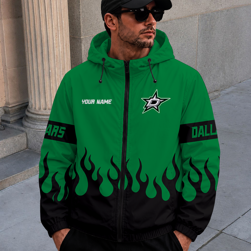 [SUPER SALE] NEW CUSTOMIZED NHL15 DLS DALLAS STARS WINDBREAKER JACKET
