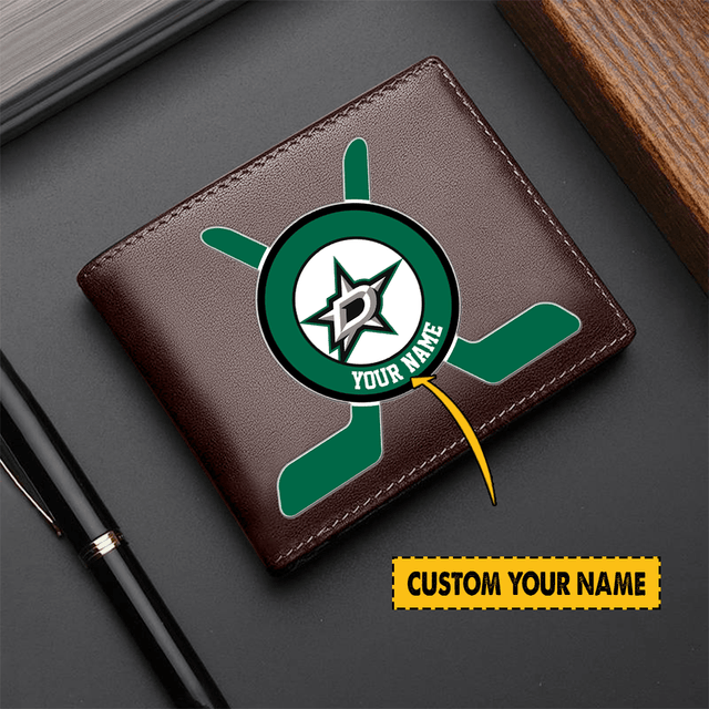 [SUPER SALE] NEW CUSTOMIZED NHL15 DLS DALLAS STARS LEATHER WALLET