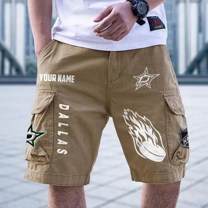 [SUPER SALE] NEW CUSTOMIZED NHL15 DLS DALLAS STARS CARGO SHORTS