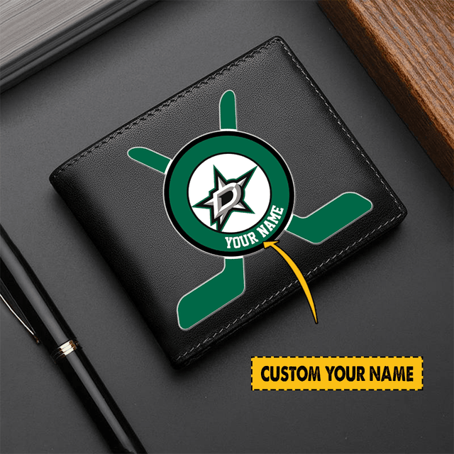 [SUPER SALE] NEW CUSTOMIZED NHL15 DLS DALLAS STARS LEATHER WALLET