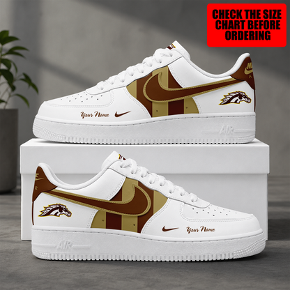[FAN FAVORITE] NEW CUSTOMIZED NCAA MFF15 WMB WESTERN MICHIGAN BRONCOS AF1 SHOES