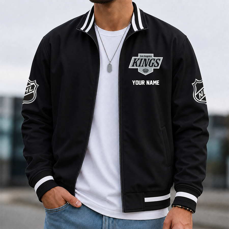 [SUPER SALE] NEW CUSTOMIZED NHL16 LAK LOS ANGELES KINGS MULTICOLOR MEN'S CASUAL JACKET