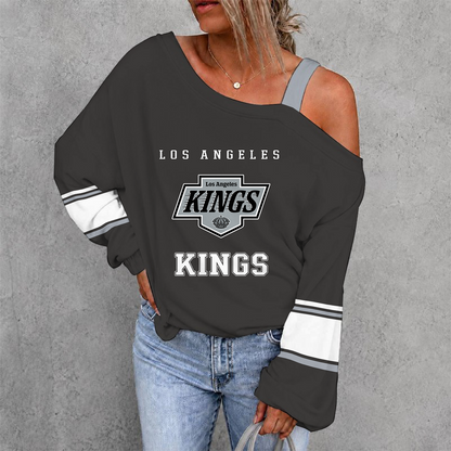 [SUPER SALE] NEW CUSTOMIZED NHL16 LAK LOS ANGELES KINGS DROP SHOULDER SWEATSHIRT
