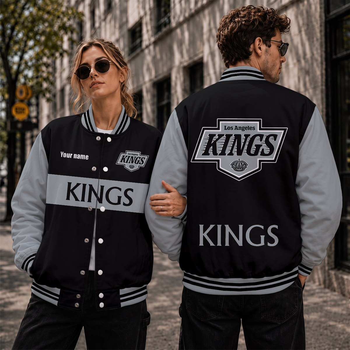 [SUPER SALE] NEW CUSTOMIZED NHL16 LAK LOS ANGELES KINGS SATIN VARSITY JACKET & BASEBALL JACKET