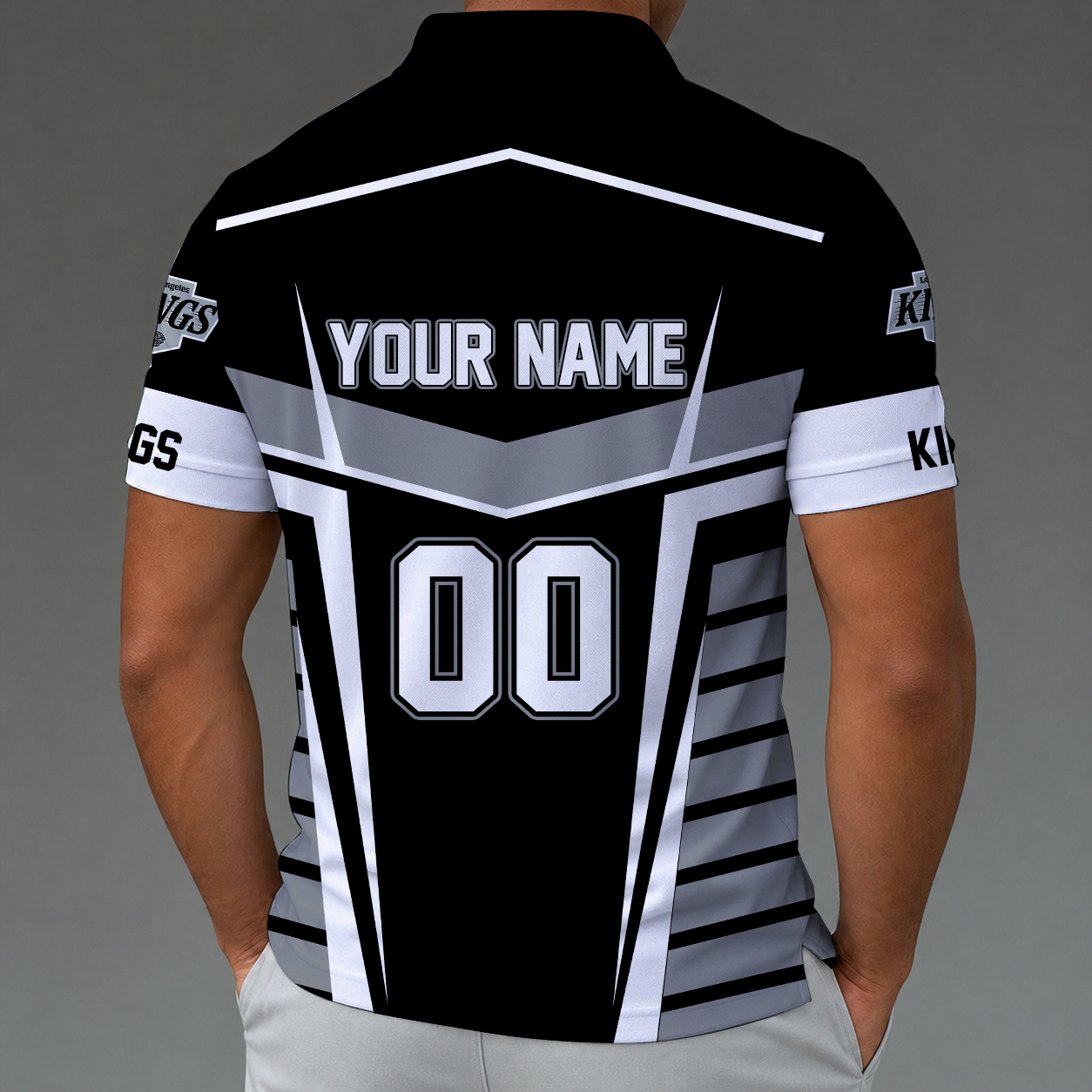 [SUPER SALE] NEW CUSTOMIZED NHL16 LAK LOS ANGELES KINGS POLO SHIRT