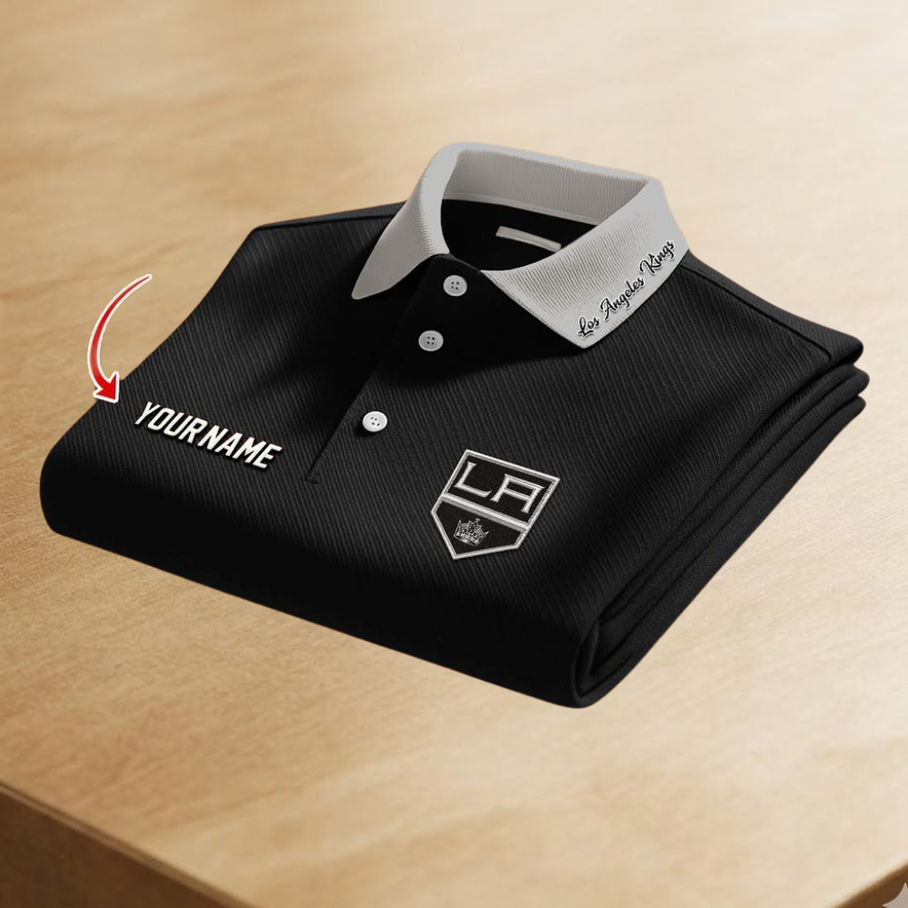 [SUPER SALE] NEW CUSTOMIZED NHL16 LAK LOS ANGELES KINGS POLO SHIRT