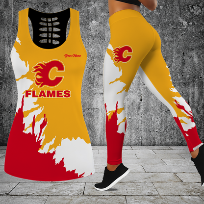 [SUPER SALE] NEW CUSTOMIZED NHL17 CGF CALGARY FLAMES MEN'S DRAWSTRING CARGO SHORTS