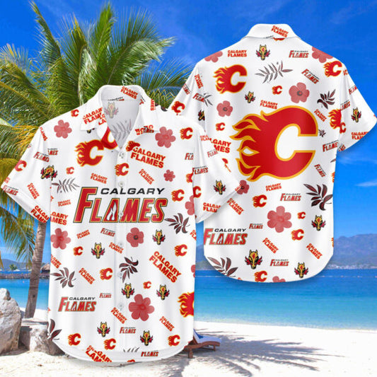 [SUPER SALE ]  NEW CUSTOMIZED NHL17 CGF CALGARY FLAMES UNISEX HAWAIIAN SHIRT
