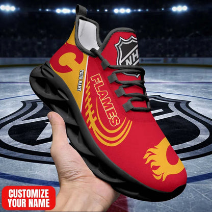 LIMITED EDITION - NEW CUSTOMIZED NHL17 CGF CG FLAMES PREMIUM CLUNKY SNEAKERS