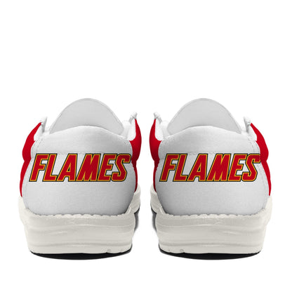 [SUPER SALE ] NEW CUSTOMIZED NHL17 CGF CALGARY FLAMES LOAFER SHOES