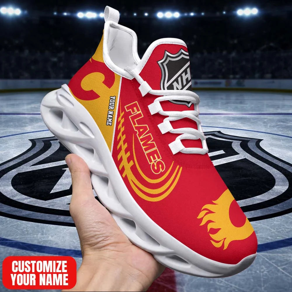 LIMITED EDITION - NEW CUSTOMIZED NHL17 CGF CG FLAMES PREMIUM CLUNKY SNEAKERS