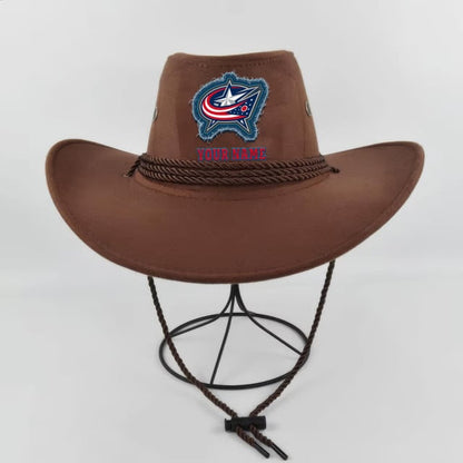 LIMITED EDITION - NEW CUSTOMIZED NHL18 CBJ COLUMBUS BLUE JACKETS COWBOY HAT