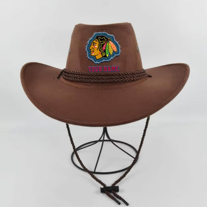 LIMITED EDITION - NEW CUSTOMIZED NHL08 CBH CHICAGO BLACKHAWKS COWBOY HAT