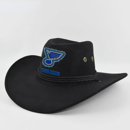 LIMITED EDITION - NEW CUSTOMIZED NHL14 SLB ST. LOUIS BLUES COWBOY HAT