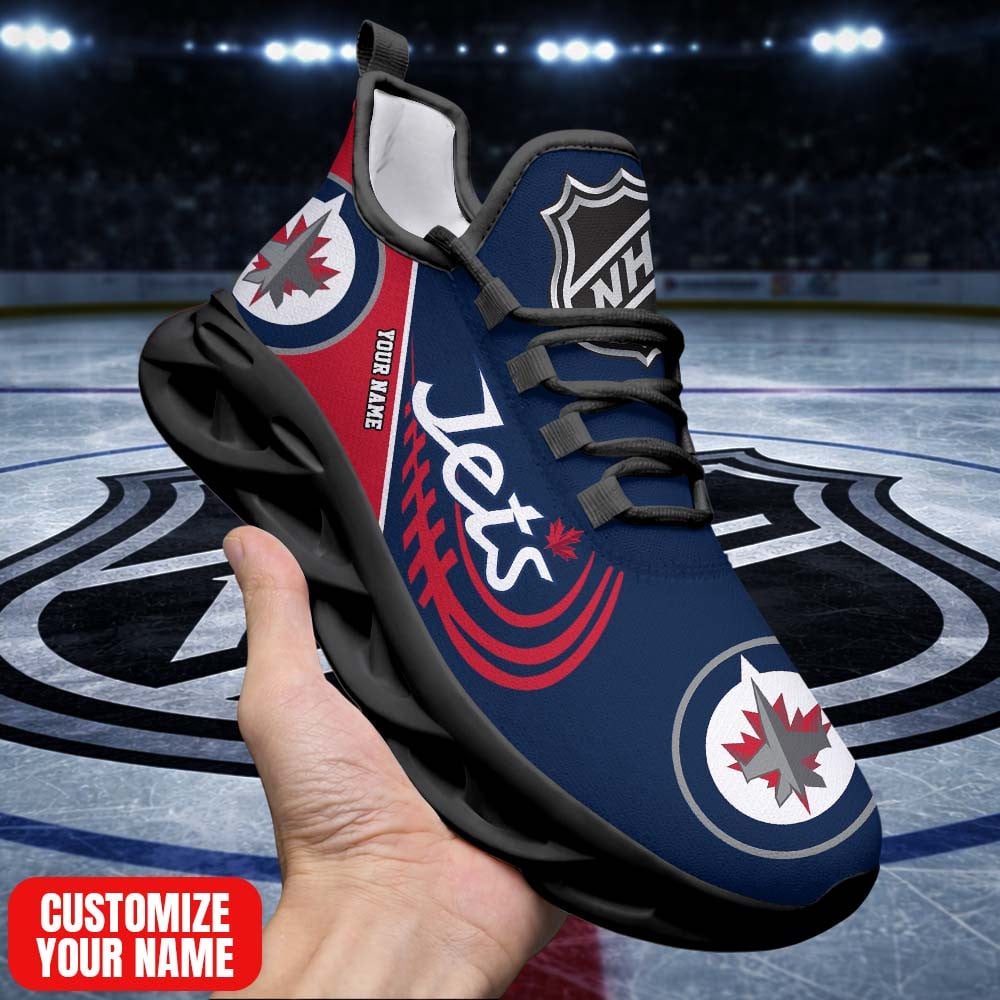 LIMITED EDITION - NEW CUSTOMIZED NHL21 WPJ WN JETS PREMIUM CLUNKY SNEAKERS