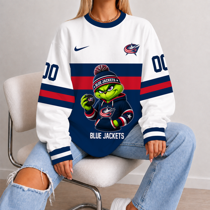 [SUPER SALE] NEW CUSTOMIZED NHL18 CBJ COLUMBUS BLUE JACKETS UNISEX SWEATSHIRT
