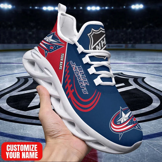LIMITED EDITION - NEW CUSTOMIZED NHL18 CBJ CB JACKETS PREMIUM CLUNKY SNEAKERS