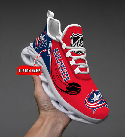 [SUPER SALE] NEW CUSTOMIZED NHL18 CBJ COLUMBUS BLUE JACKETS CLUNKY SNEAKERS