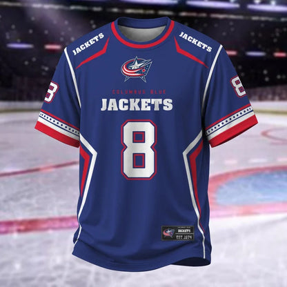 [SUPER SALE] NEW CUSTOMIZED NHL18 CBJ COLUMBUS BLUE JACKETS T-SHIRT, HOODIE, ZIP HOODIE