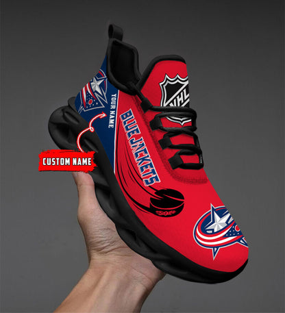 [SUPER SALE] NEW CUSTOMIZED NHL18 CBJ COLUMBUS BLUE JACKETS CLUNKY SNEAKERS