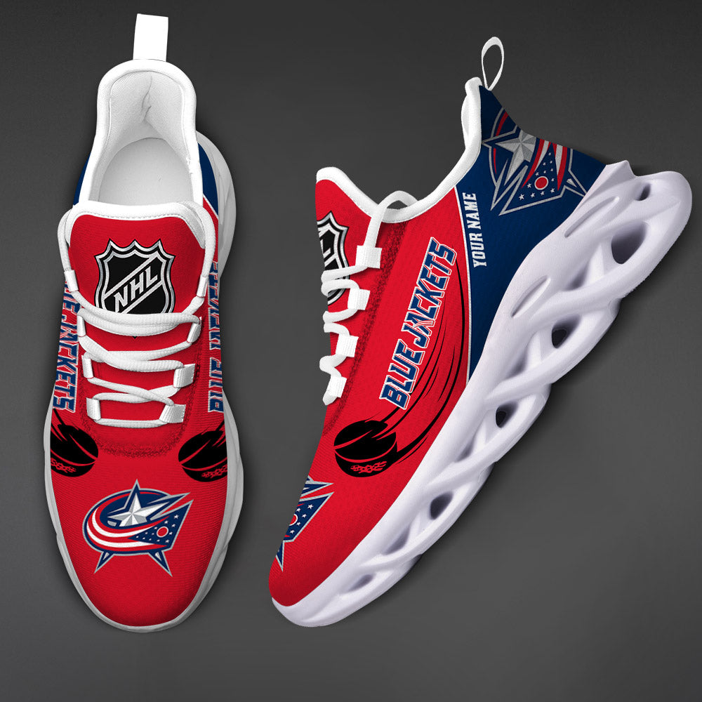[SUPER SALE] NEW CUSTOMIZED NHL18 CBJ COLUMBUS BLUE JACKETS CLUNKY SNEAKERS