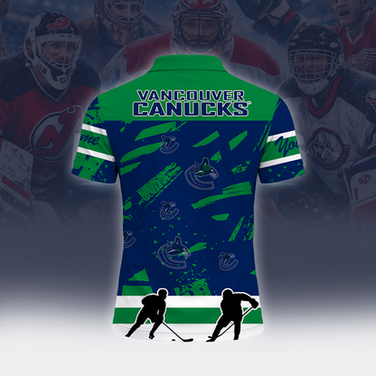 [SUPER SALE] NEW CUSTOMIZED NHL19 VANCOUVER CANUCKS POLO SHIRT