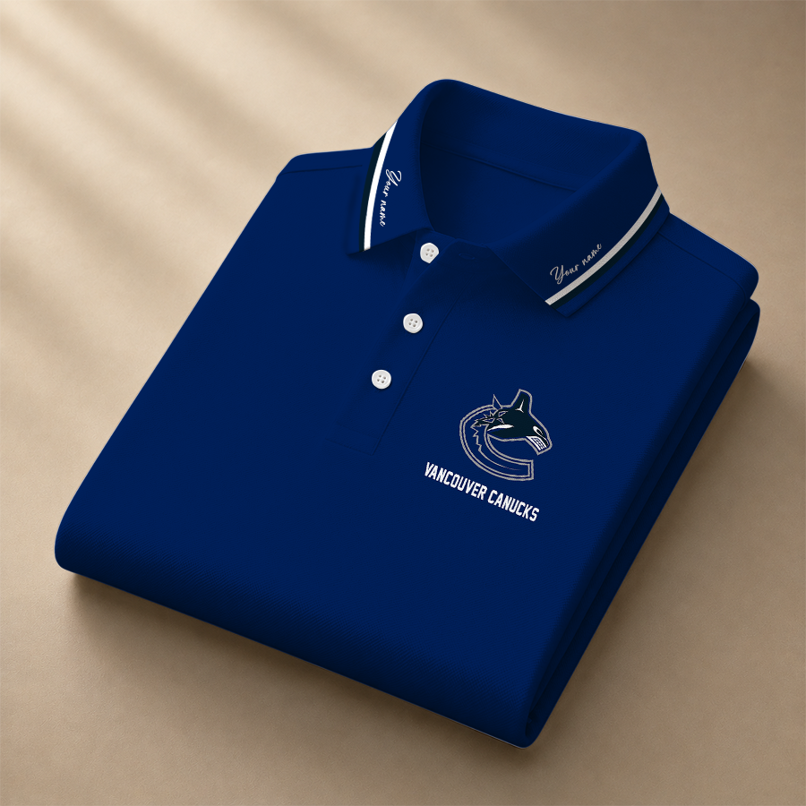 [SUPER SALE] NEW CUSTOMIZED NHL19 VANCOUVER CANUCKS POLO SHIRT
