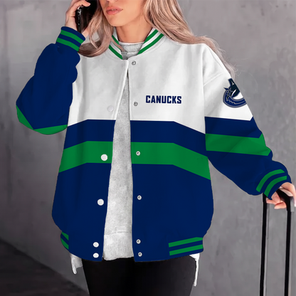 [SUPER SALE] NEW CUSTOMIZED NHL19 VCC VANCOUVER CANUCKS SATIN VARSITY JACKET & BASEBALL JACKET