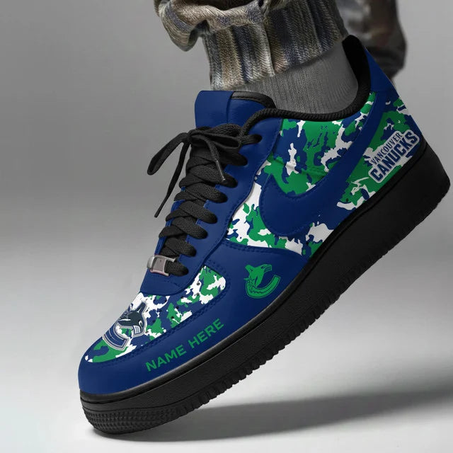 [SUPER SALE] NEW CUSTOMIZED NHL19 VANCOUVER CANUCKS AF1 SHOES