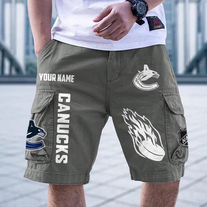 [SUPER SALE] NEW CUSTOMIZED NHL19 VANCOUVER CANUCKS CARGO SHORTS