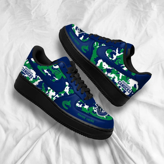 [SUPER SALE] NEW CUSTOMIZED NHL19 VANCOUVER CANUCKS AF1 SHOES