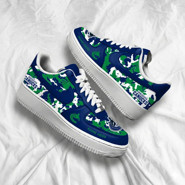[SUPER SALE] NEW CUSTOMIZED NHL19 VANCOUVER CANUCKS AF1 SHOES