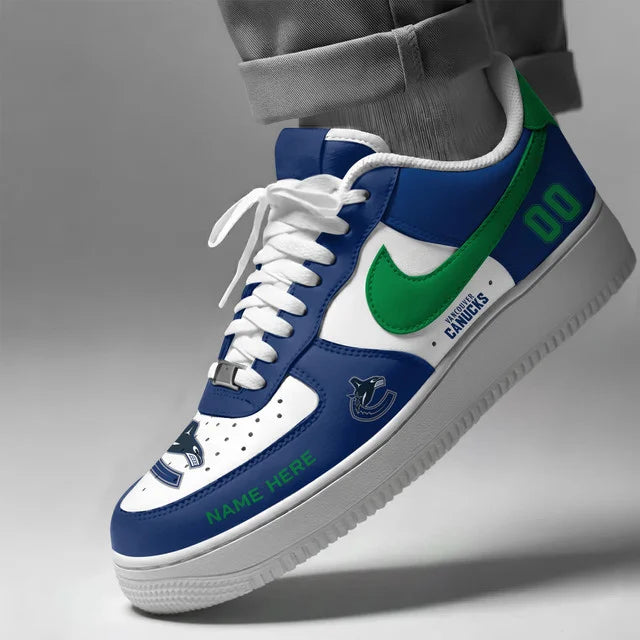 [SUPER SALE] NEW CUSTOMIZED NHL19 VANCOUVER CANUCKS AF1 SHOES