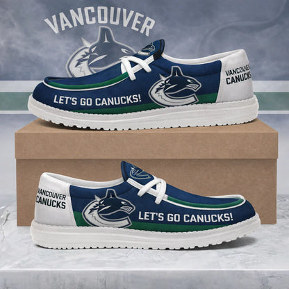[SUPER SALE ] NEW CUSTOMIZED NHL19 VANCOUVER CANUCKS LOAFER SHOES
