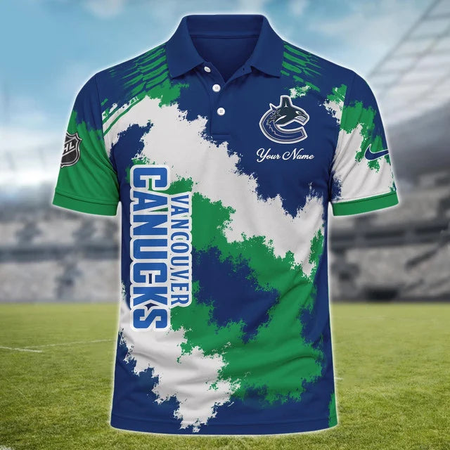 [SUPER SALE] NEW CUSTOMIZED NHL19 VCC VANCOUVER CANUCKS POLO SHIRT