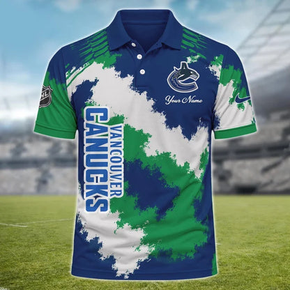 [SUPER SALE] NEW CUSTOMIZED NHL19 VCC VANCOUVER CANUCKS POLO SHIRT
