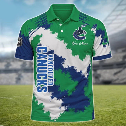 [SUPER SALE] NEW CUSTOMIZED NHL19 VCC VANCOUVER CANUCKS POLO SHIRT