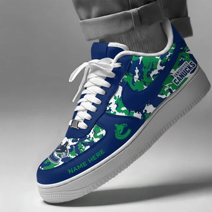 [SUPER SALE] NEW CUSTOMIZED NHL19 VANCOUVER CANUCKS AF1 SHOES