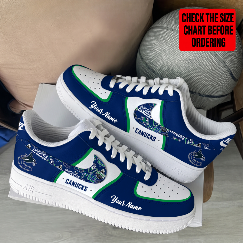 [SUPER SALE] NEW CUSTOMIZED NHL19 VCC VANCOUVER CANUCKS AF1 SHOES