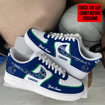 [SUPER SALE] NEW CUSTOMIZED NHL19 VCC VANCOUVER CANUCKS AF1 SHOES