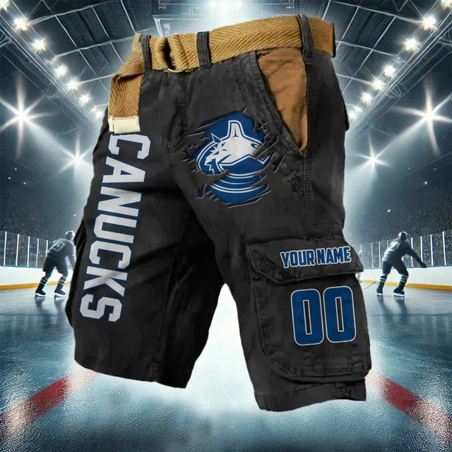 [SUPER SALE] NEW CUSTOMIZED NHL19 VANCOUVER CANUCKS CARGO SHORTS