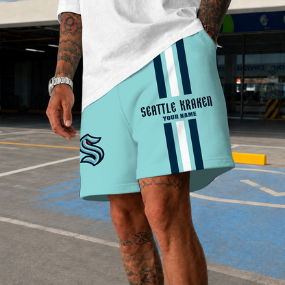 [SUPER SALE] NEW CUSTOMIZED NHL20 STK SEATTLE KRAKEN SHORT PANTS