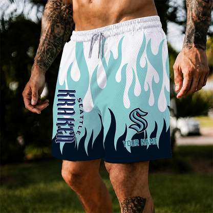 [SUPER SALE] NEW CUSTOMIZED NHL20 STK SEATTLE KRAKEN SHORT PANTS