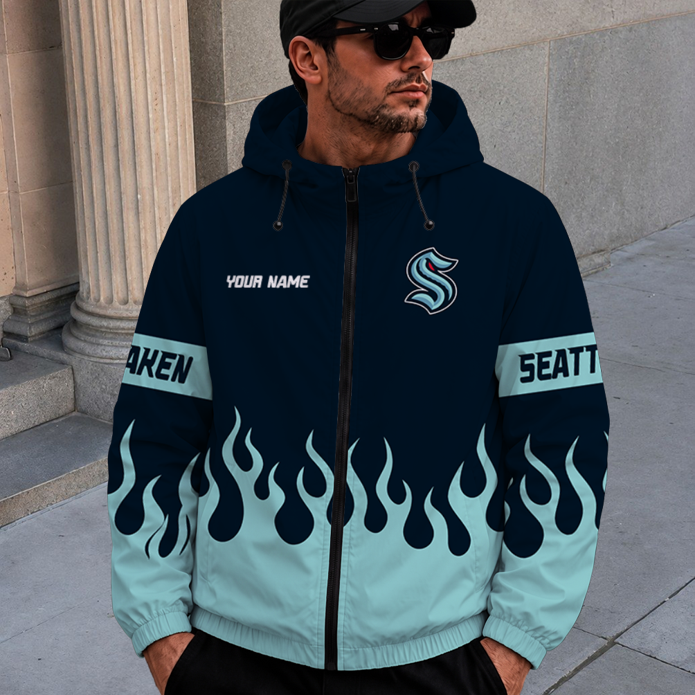 [SUPER SALE] NEW CUSTOMIZED NHL20 STK SEATTLE KRAKEN WINDBREAKER JACKET