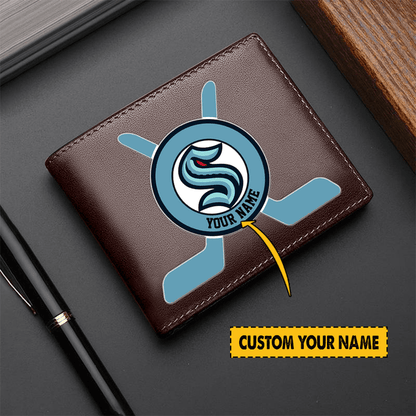 [SUPER SALE] NEW CUSTOMIZED NHL20 STK SEATTLE KRAKEN LEATHER WALLET