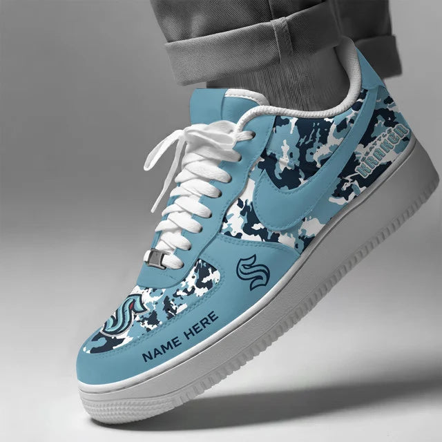 [SUPER SALE] NEW CUSTOMIZED NHL20 SEATTLE KRAKEN AF1 SHOES