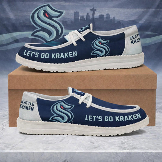 [SUPER SALE ] NEW CUSTOMIZED NHL20 SEATTLE KRAKEN LOAFER SHOES